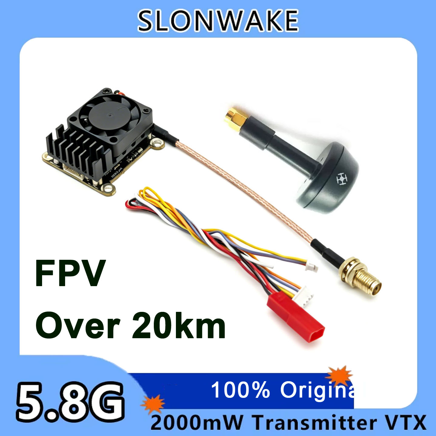 Fpv Drone Transmitter - อัปเกรดใหม่ 5.8Ghz 2W ตัวส่งสัญญาณภาพวิดีโอไร้สาย FPV VTX
