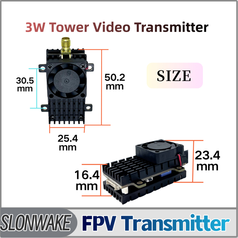 Fpv Drone Transmitter - โมดูลส่งสัญญาณวิดีโอ SLONWAKE 5.8G 3000mW แบบจำลอง VTX